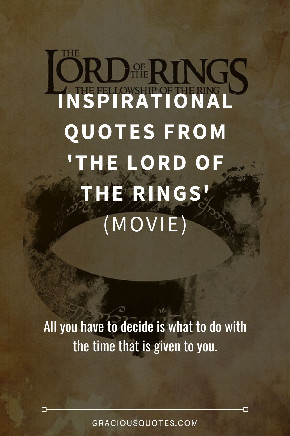 Inspirational Quotes from 'The Lord of the Rings' (MOVIE) - Gracious Quotes