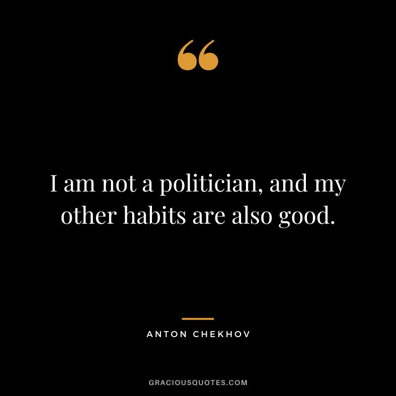 I am not a politician, and my other habits are also good.