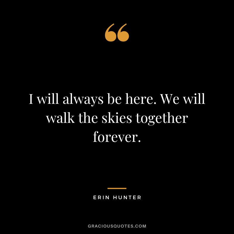 I will always be here. We will walk the skies together forever.