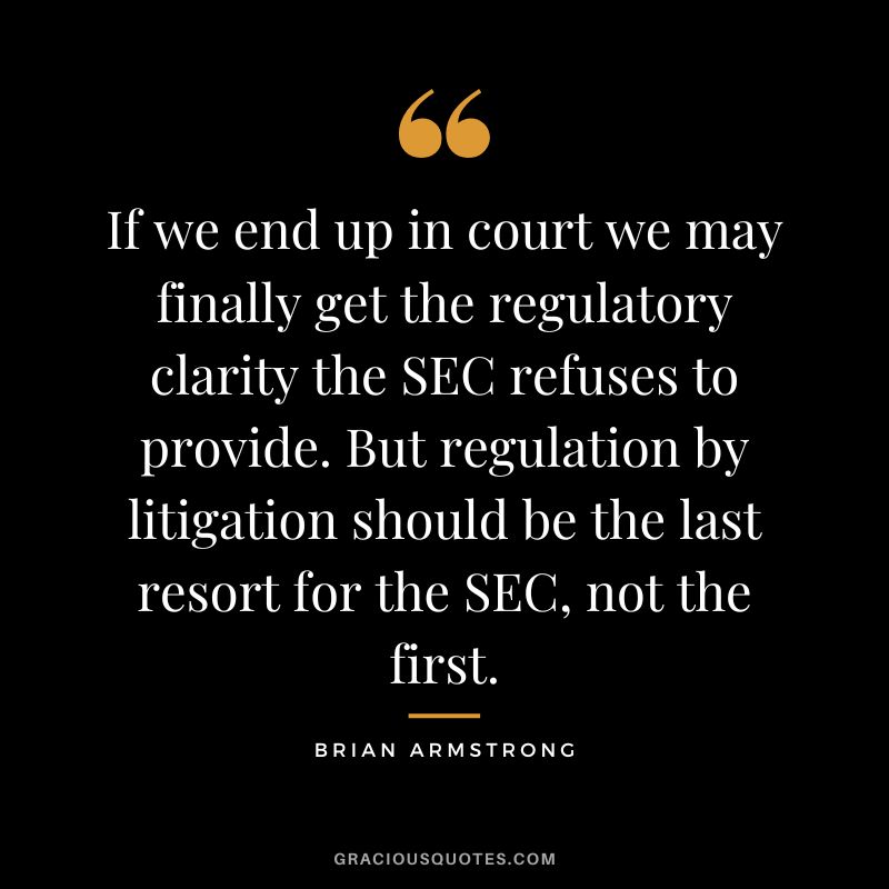 If we end up in court we may finally get the regulatory clarity the SEC refuses to provide. But regulation by litigation should be the last resort for the SEC, not the first.