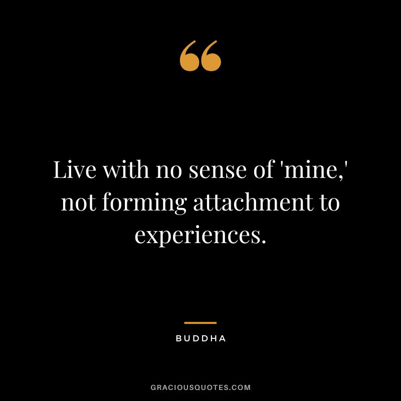 Live with no sense of 'mine,' not forming attachment to experiences.