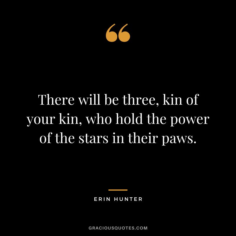 There will be three, kin of your kin, who hold the power of the stars in their paws.