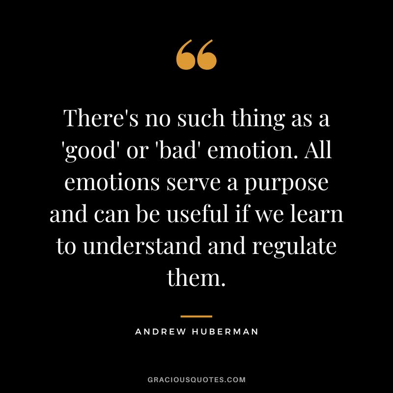 There's no such thing as a 'good' or 'bad' emotion. All emotions serve a purpose and can be useful if we learn to understand and regulate them.