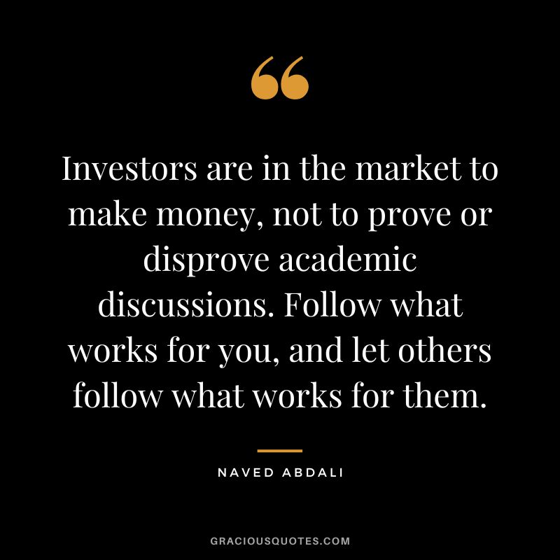 Investors are in the market to make money, not to prove or disprove academic discussions. Follow what works for you, and let others follow what works for them.