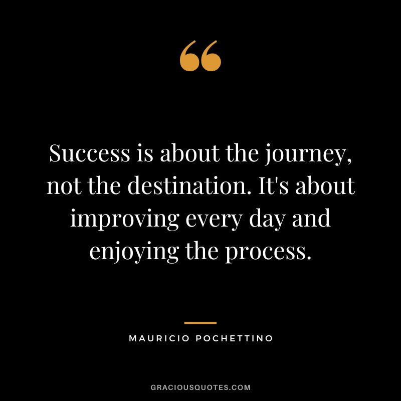 Success is about the journey, not the destination. It's about improving every day and enjoying the process.