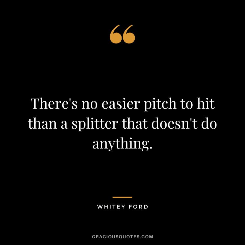There's no easier pitch to hit than a splitter that doesn't do anything.