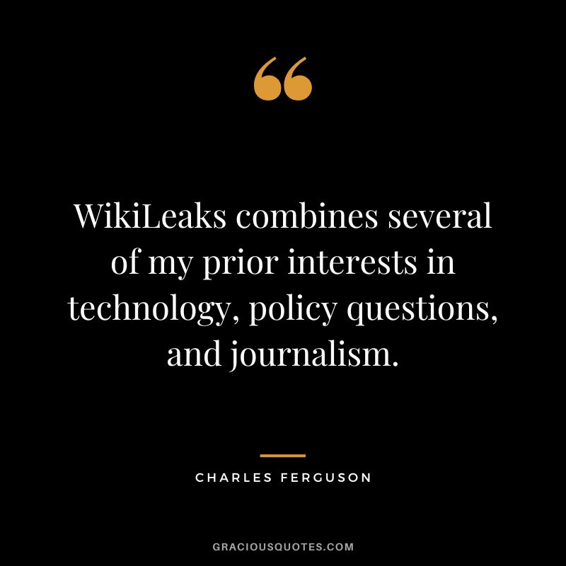 WikiLeaks combines several of my prior interests in technology, policy questions, and journalism.
