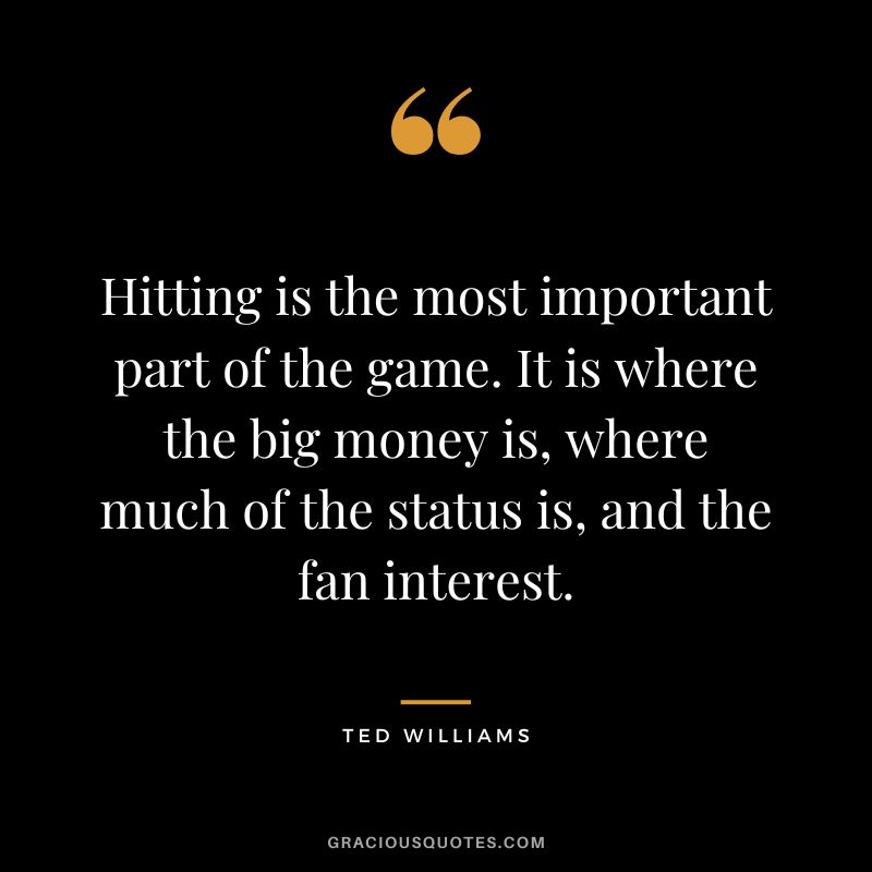 Hitting is the most important part of the game. It is where the big money is, where much of the status is, and the fan interest.