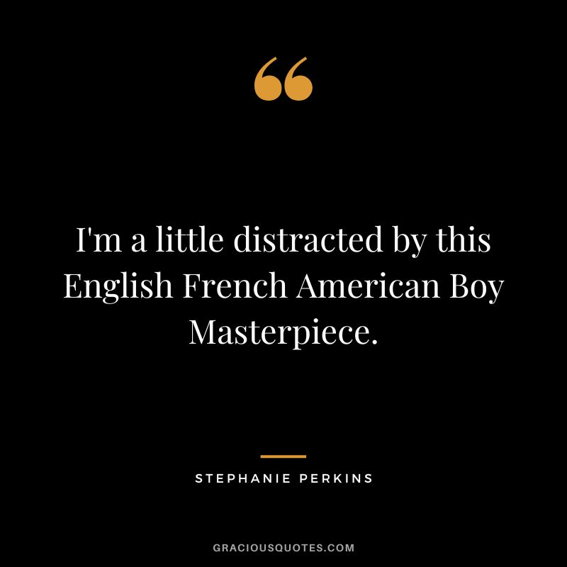 I'm a little distracted by this English French American Boy Masterpiece.