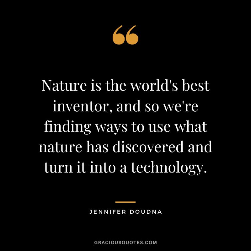 Nature is the world's best inventor, and so we're finding ways to use what nature has discovered and turn it into a technology.