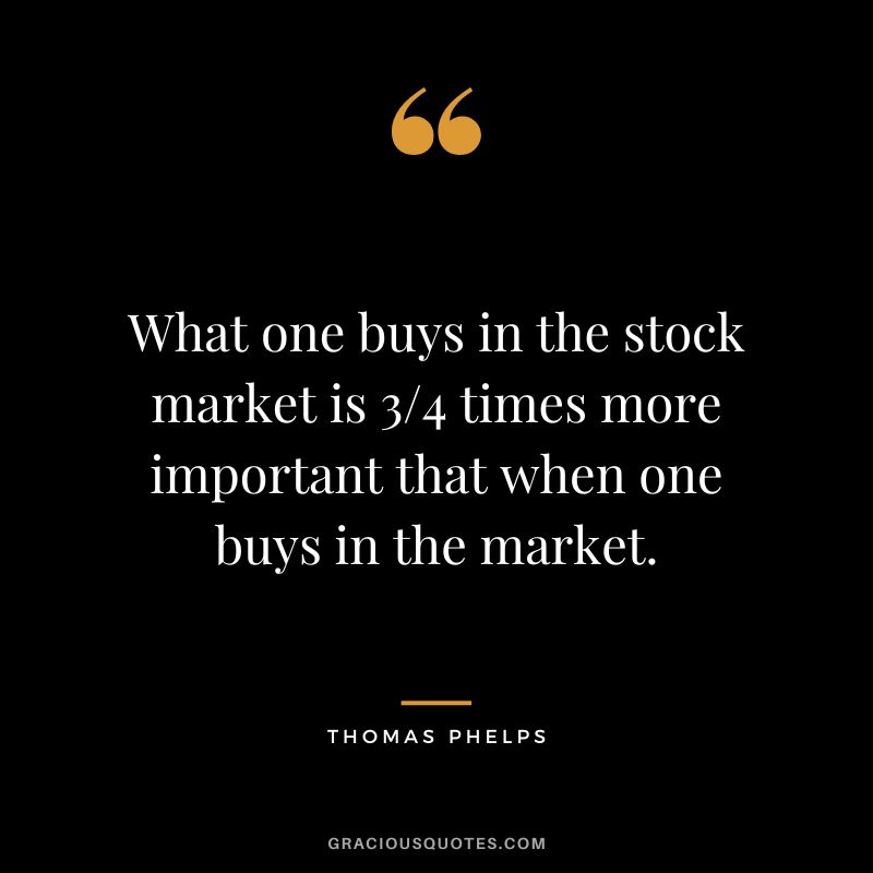 What one buys in the stock market is 34 times more important that when one buys in the market.