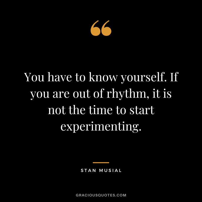You have to know yourself. If you are out of rhythm, it is not the time to start experimenting.
